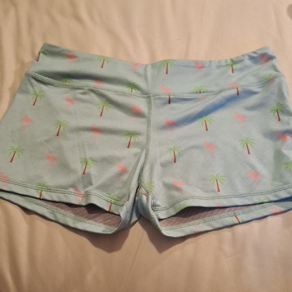IAB Blue Flamingo Print Booty Shorts